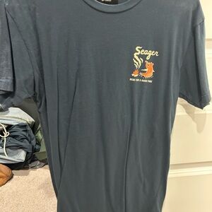 Seager Men's Navy Graphic Tee - 'Here for a Good Time’' Campfire Design